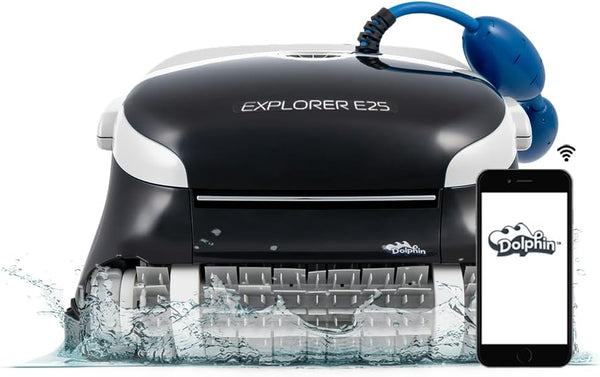 Dolphin (2025 Model) Explorer E25 Wi-Fi Robotic Pool Vacuum Cleaner Pools up to 50 FT - Waterline Scrubber Brush