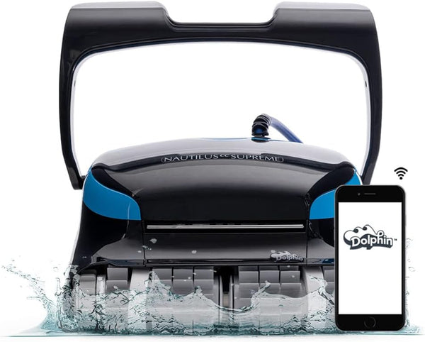 Dolphin Nautilus CC Supreme Wi-Fi Automatic Robotic Pool Vacuum Cleaner, Dual Drive, Waterline Scrubber Brush, Top Load Filter, Ideal for In-Ground Pools up to 50 FT