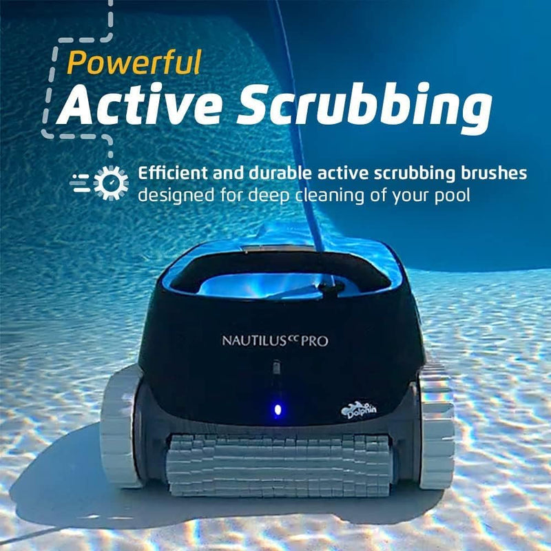Dolphin Nautilus CC Pro Wi-Fi Automatic Robotic Pool Vacuum Cleaner Includes Caddy and Classic Cover for Storage and Protection, Ideal for In-Ground Pools up to 50 FT