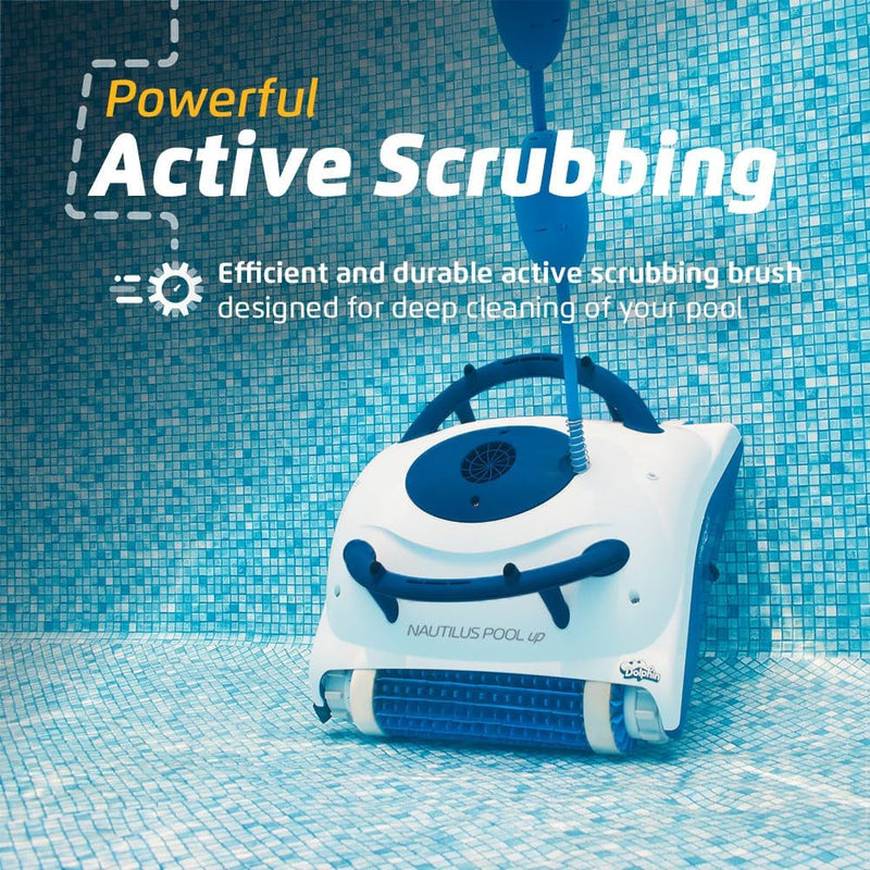 Dolphin Nautilus Pool-Up Robotic Pool Vacuum Cleaner up to 26 FT - Wall Climbing with Scrubber Brush