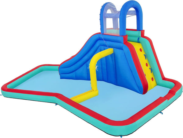 Bestway H2OGO! Waterfall Waves Mega Water Park | Inflatable Slide and Pool Fits Up to 6 Children
